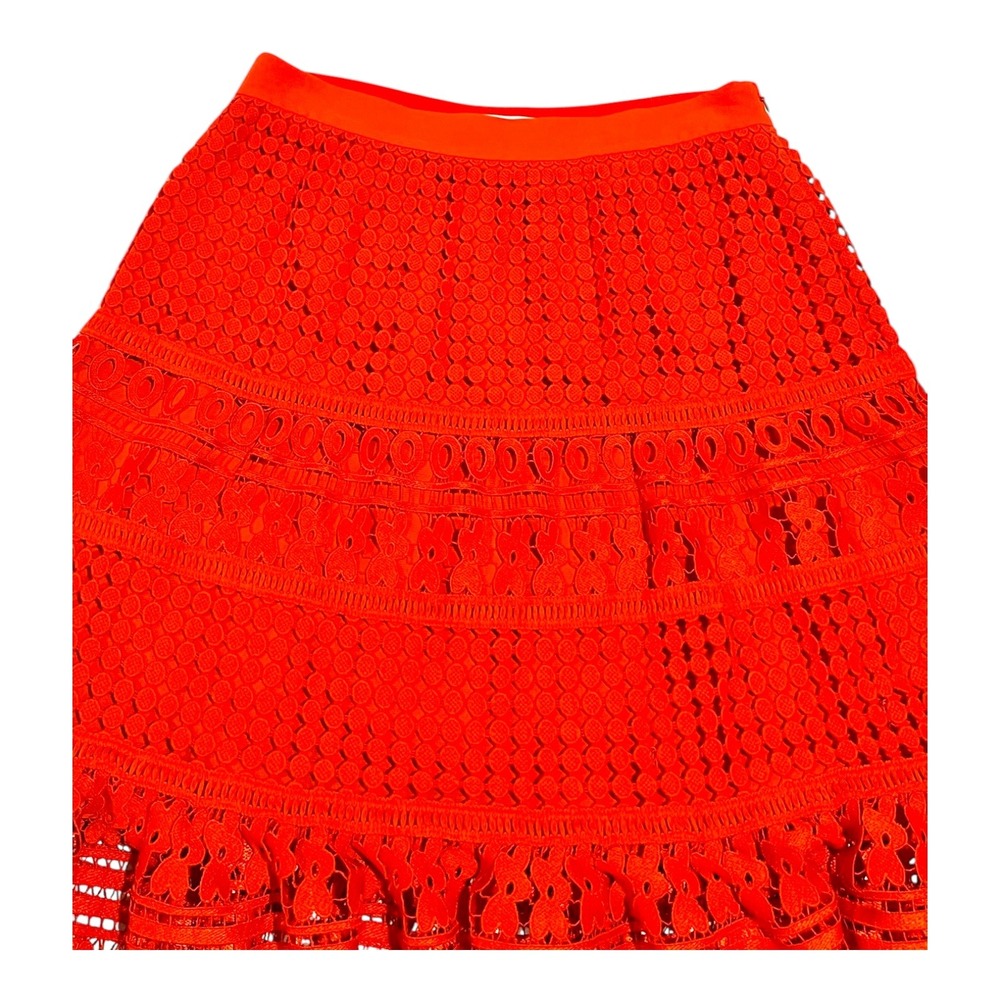 Diane von Furstenberg Tatiana Lace Skirt Womens Orange Size 8‎ - Picture 11 of 13